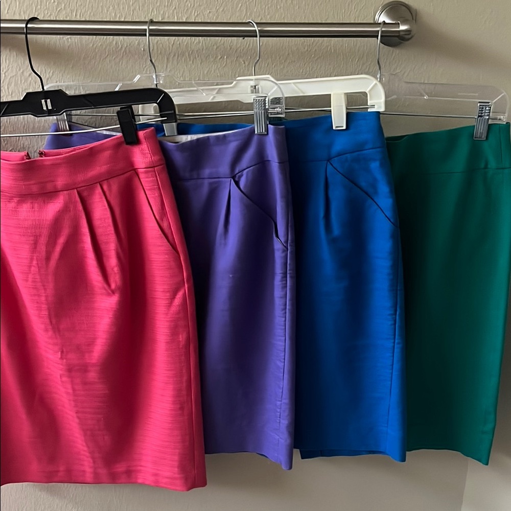 J. Crew Pink Pencil Skirt Knee-Length Casual